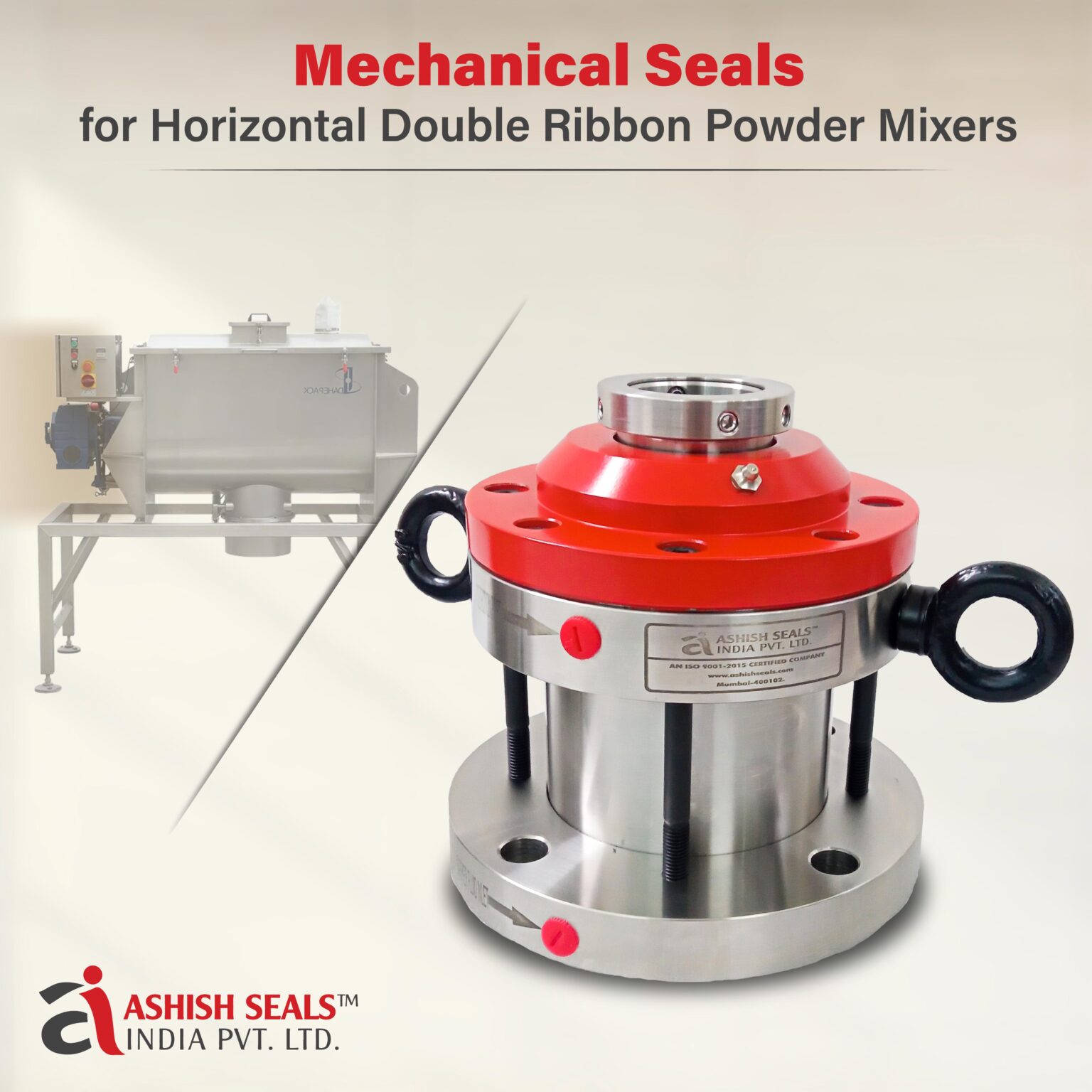 Mechanical Seals for Horizontal Double Ribbon Powder Mixers manufacturer in Mumbai